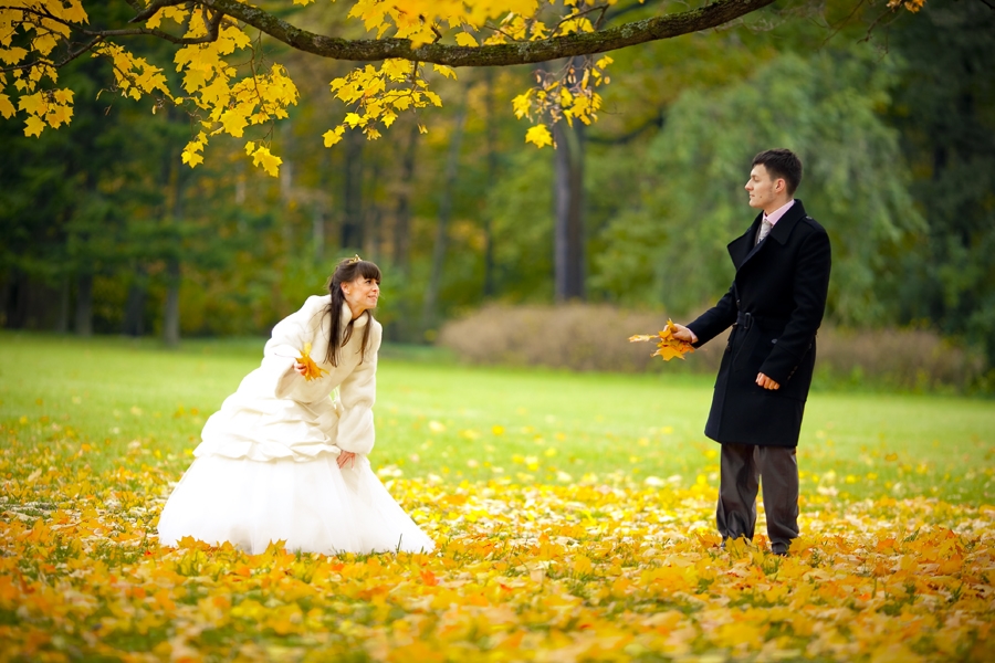 Осенняя свадьба реальная